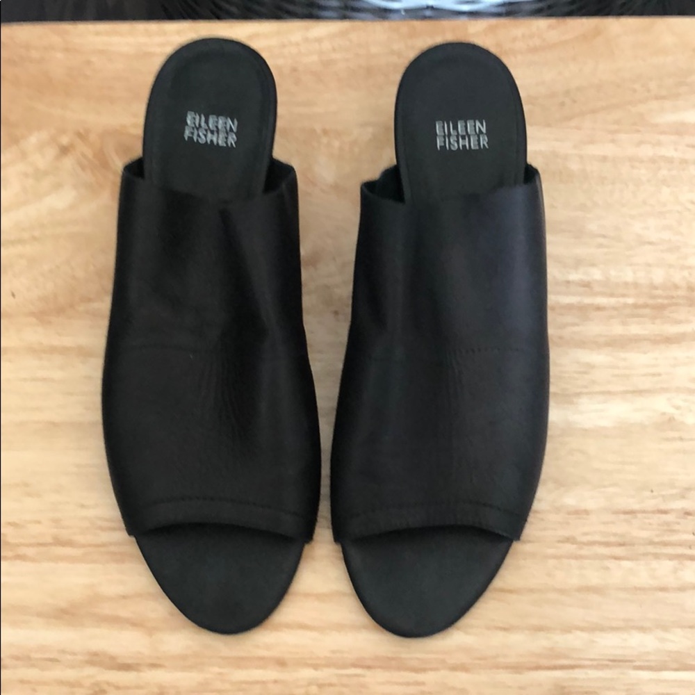 Eileen Fisher Black Slide-In Sandals